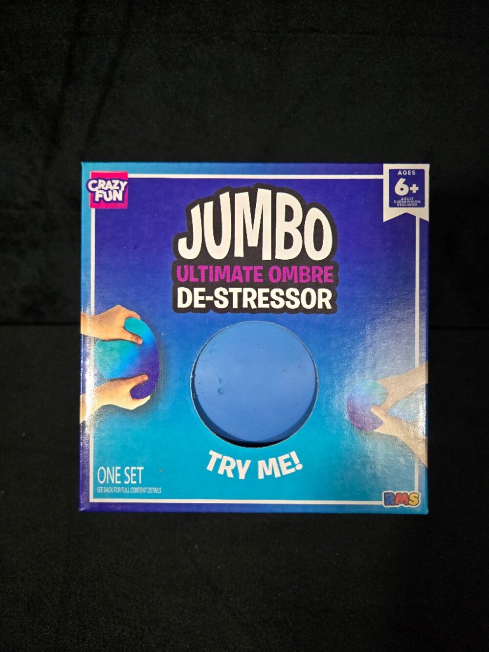 Crazy Fun Jumbo Ultimate Ombre De-Stressor Squishy Stress Ball NIB